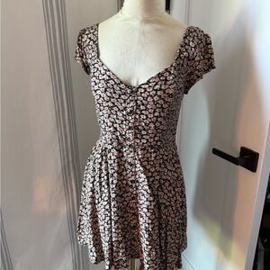 Kimchi Blue Floral Black and Pink Dress